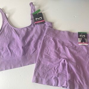 Maidenform M Seamless Smoothing Cropped Cami and Shorty Sojourn Lilac Large